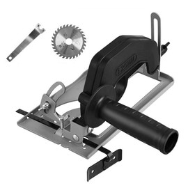 Laurio Soporte para amoladora angular Ángulo de 0-45° ajustable Ajuste de profundidad de corte de 0-40 mm Base de ranurado para máquina cortadora para amoladora angular de 100-125 mm