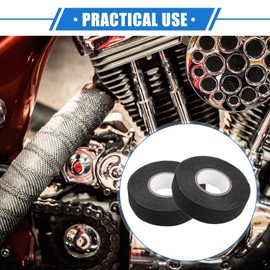 X AUTOHAUX 4 Pcs Car Muffler Tape, 1 Inch x 50 Ft Universal Polyester Black