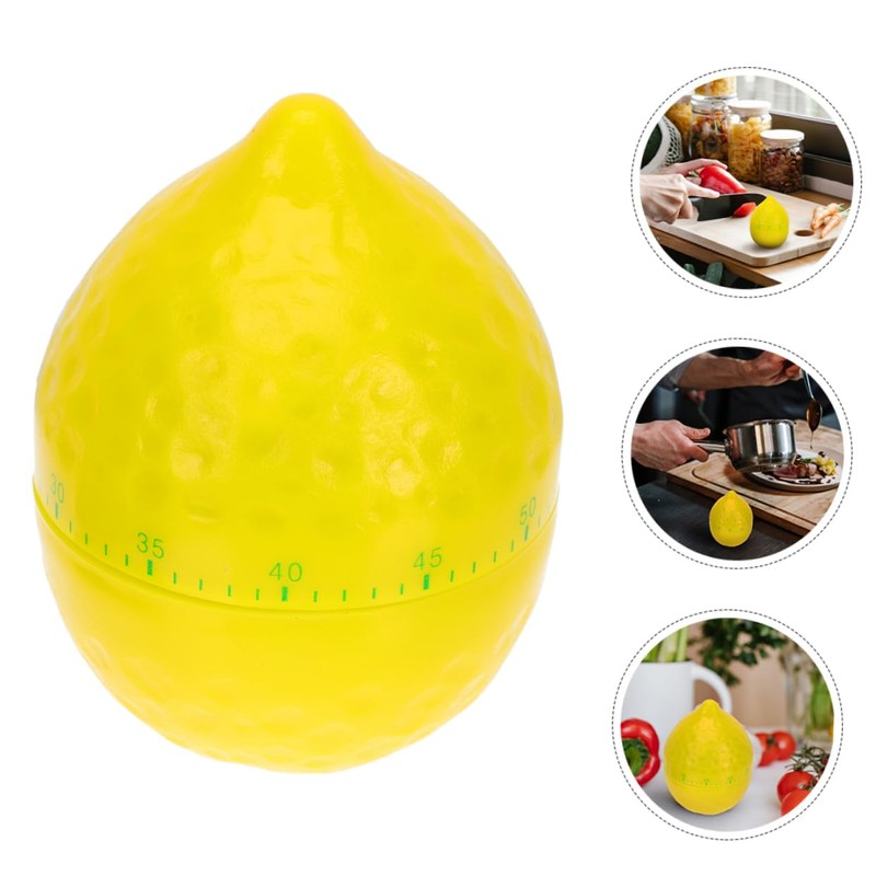 FELTECHELECTR 2Pcs Lemon Shaped Mechanical Kitchen Timer Cute Countdown Timer
