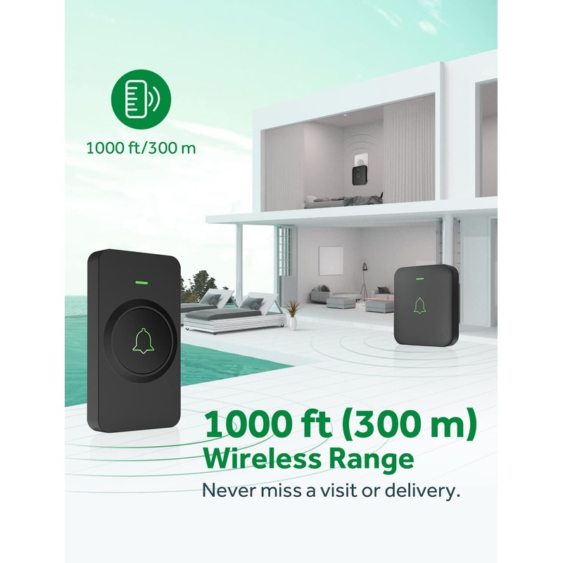 AVANTEK Wireless Door Bell, CB-12 Mini Waterproof Doorbell Chime Operating