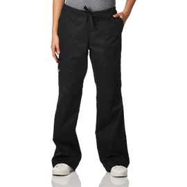 Scrubs for Women Workwear Core Stretch Drawstring Cargo Scrub Pants 4044, L, Black