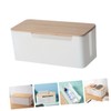 DOITOOL Bamboo Cover Cable Management Box Cable Organizer Nightstand Cord