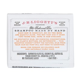 J·R·LIGGETT'S All-Natural Shampoo Bar, Virgin Coconut and Argan Oil - Support Strong and Healthy Hair - Nourish Follicles with Antioxidants and Vitamins-Detergent and Sulfate-Free, One 3.5 Ounce