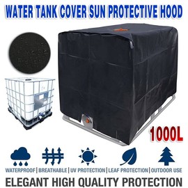 AIMALL 1000L Water Tank Cover Sun Protective Hood 210D UV Resistant Rain IBC Container Waterproof, Anti-Dust for Outdoor Rain Water Tank