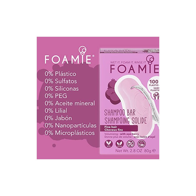 FOAMIE Shampoo Sólido para Cabello Fino y Delgado sin Sulfatos