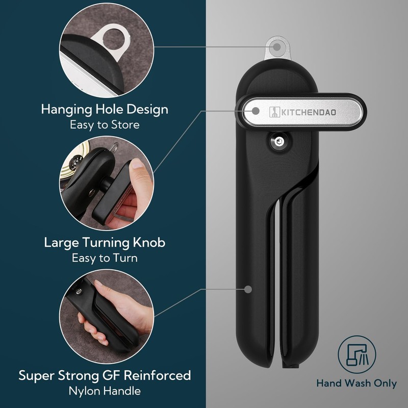 KITCHENDAO Replaceable Can Opener with 2 Extra Blades, Super Sharp