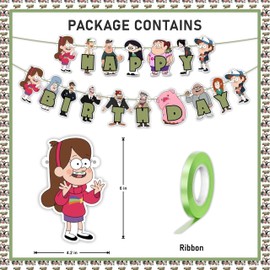 Gravity Faall Happy Birthday Banner - Geburtstagsdekorationen