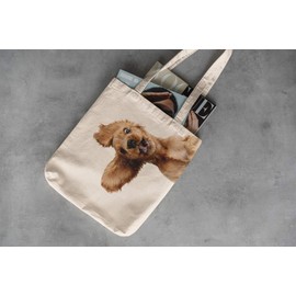 Super Lemon Reusable Tote Bag with Springer, Cocker Spaniel Print, Everyday, Shopping Tote Bag, Eco-friendly Printed Stylish Long Handled Tote Shoulder Bag, Perfect Dog Lover Gifts (40 x 38 x 1.5) cm