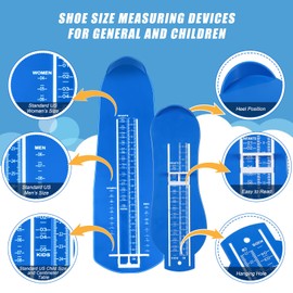 Weewooday 2 Pcs Foot Measurement Devices Shoes Size Measuring Devices with Tape and Ring Sizer, Us Size(Blue,Stylish)