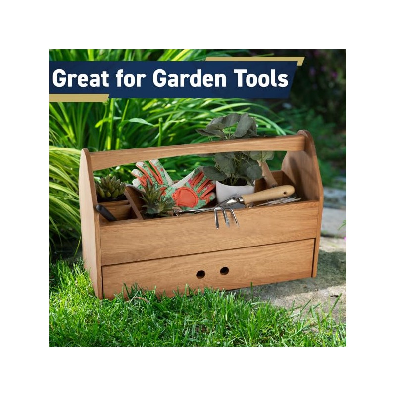 Kings County Tools Wood Tool Box - 22” Wooden Caddy