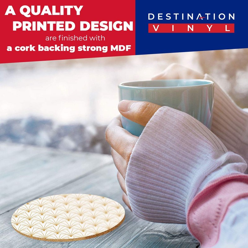 Destination Vinyl ltd 2 x MDF Glossy Top Coasters Round