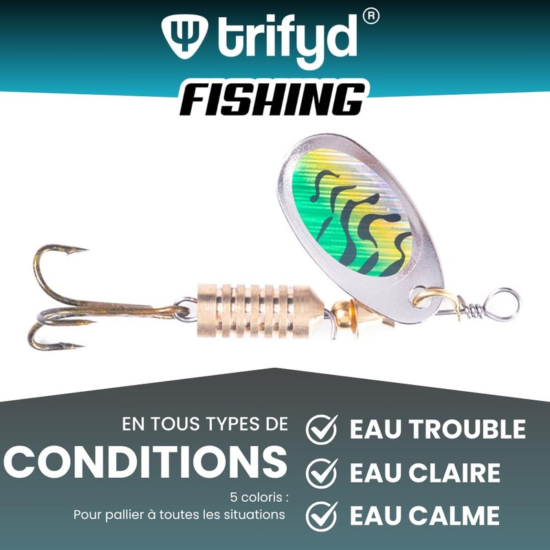 trifyd® Fishing 5 Pcs Spinning Spoons for Trout and Small