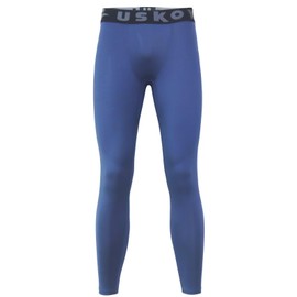 USKOY 3, 2 or 1 Pack Men's Compression Pants Sports Baselayer Basketball Bottoms Cycling Tights Workout Leggings Sapphire Medium