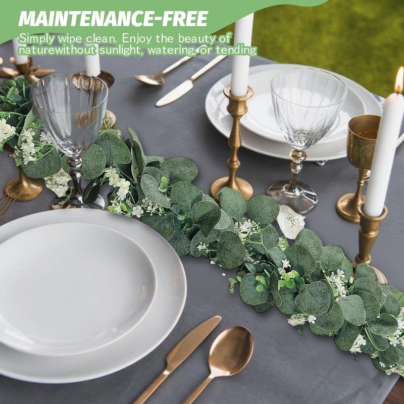 2 PCS Eucalyptus Garland, 5.9FT Greenery Garland Artificial Greenery Vines