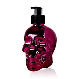 Accentra Skull Soap Dispenser with Liquid Soap - Black Chrome-Look Pump Dispenser