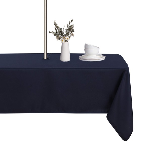 LUSHVIDA Rectangle Outdoor Tablecloth with Umbrella Hole and Zipper, 60x84