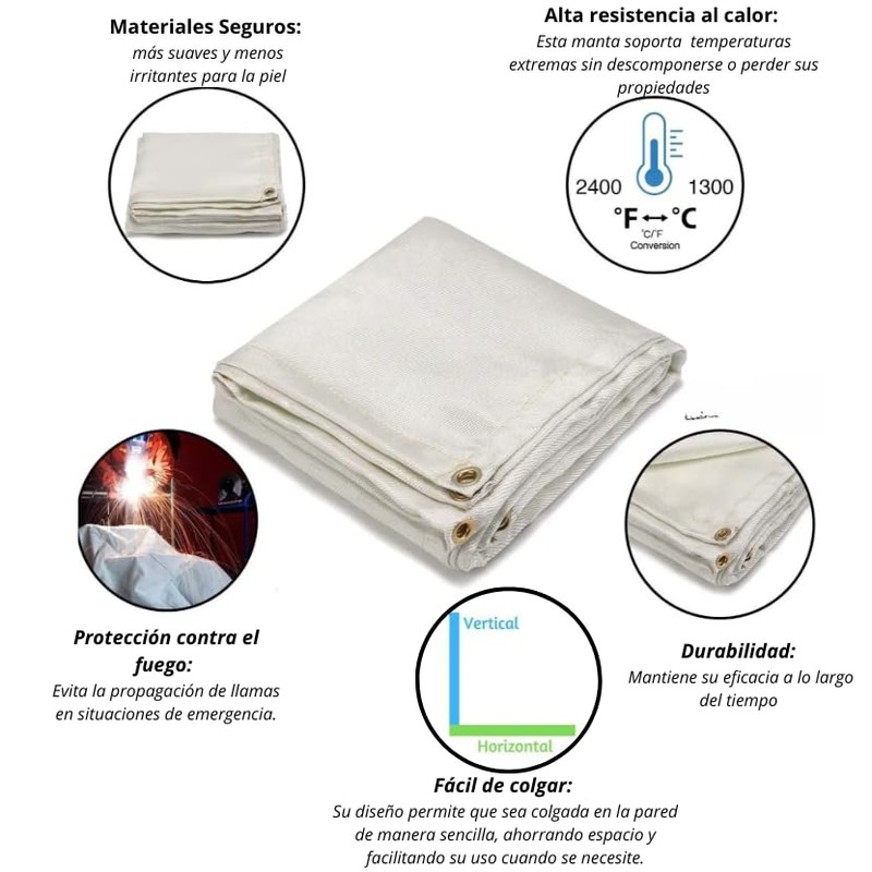 Hogalia Fireproof Blanket | Fireproof Blanket for Kitchen, BBQ and