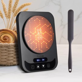 Sourdough Starter Warmer, Upgrade Sourdough Warming Mat with Silicon Spatula, Thermostat Control, Auto On/Off, 0-12 Hours Timer, Memory Function, Perfect for Home Baking (US Plug) - Black