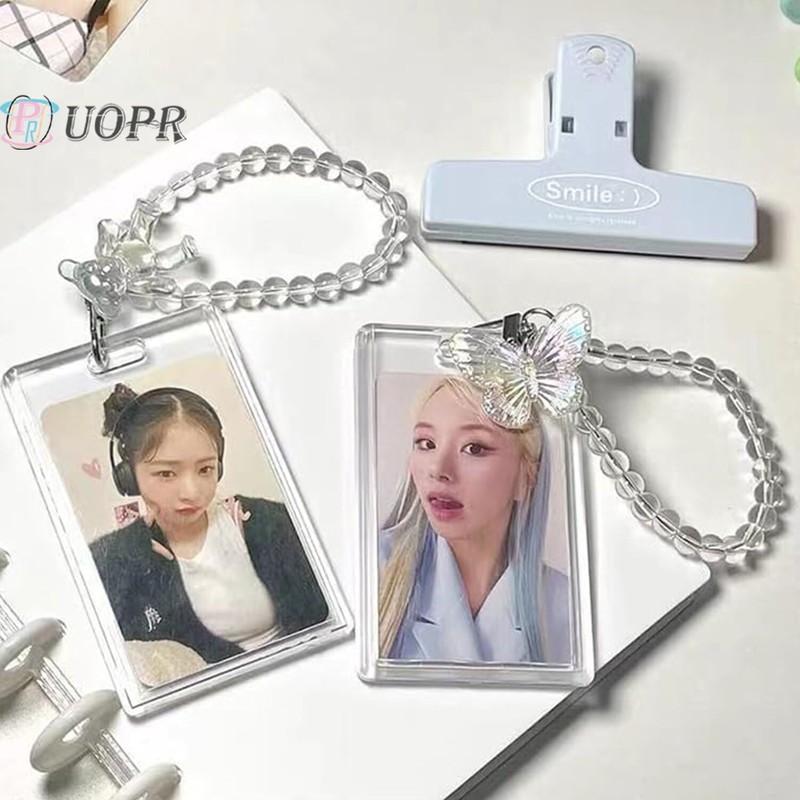 UOPR Transparent Acrylic Pass Case, Commuter Card Case, Coil Chain,