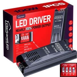 ClarivantiLED LED Transformer 12 V 100 W 8.33 A 1 Piece Transformer AC 220 V 230 V to 12 V DC Power Supply Dimmable Power Supply for LED Strip Power Supply 12 V Constant Voltage Power Supply for