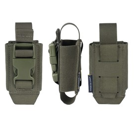 IDOGEAR Tactical Flashlight Holder Molle flashbang Pouch Magazine Pouch Multi-Purpose Tool Pouch for Vest Heavy Duty Belt Backpack (Ranger Green)