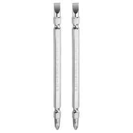 HARFINGTON 2pcs Magnetic Double Ended Screwdriver Bit 6mm PH2/SL6 5"/125mm 1/4" Hex Shank CR-V Steel Phillips Cross Slotted Flat Screw Driver Bit for Power Screwdriver Impact Drill Tool