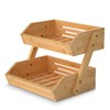 Merysen 2 Tier Fruit Basket For Kitchen- Bamboo Fruit and