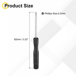 uxcell Mini Phillips Screwdriver 2.0mm Cross Head 3.23" (82mm) Length Micro Precision Screwdriver with Black Handle for Watch Eyeglasses Cellphone Electronics Small Appliances Repair