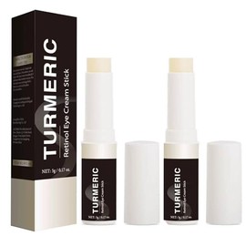 2PCS Turmeric Retinol Eye Cream Stick, Under Eye Bags Cream, Reduce Dark Circle and Puffy Eye, Hydrating Eye Serum