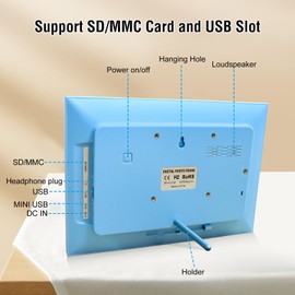 TSITSC 10.1 Inch Digital Picture Frame, WiFi Digital Photo Frame, 1280 * 800 IPS Touch Screen HD Display Digital Frame Built in 32GB Memory, Auto-Rotate, Share Photos and Videos via Frameo app