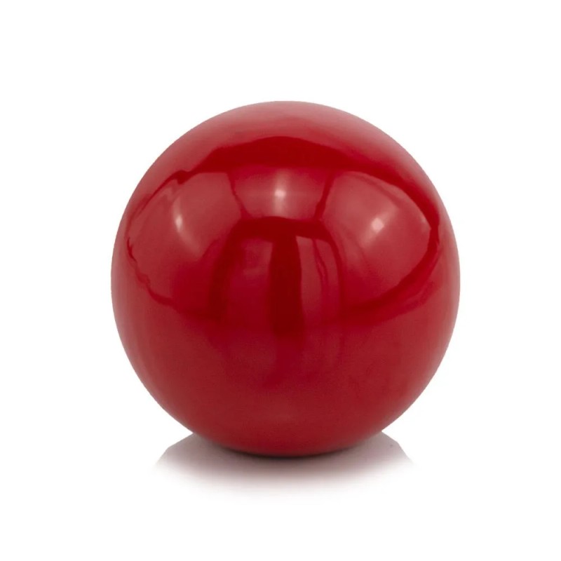 Homeroots 4" Red Aluminum Decorative Orb Tabletop Sculpture