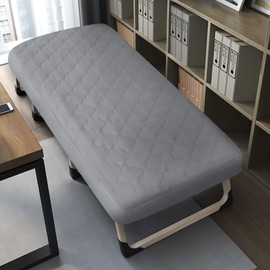 Cot Mattress Pad Waterproof, Quilted Cot Size Mattress Pads Protector Cover 30" X 75" Fitted for Narrow Twin/Camp Bunk/Rvs Bunk/Guest Beds, Soft Breathable Microfiber Topper, Gray (Cover Only)