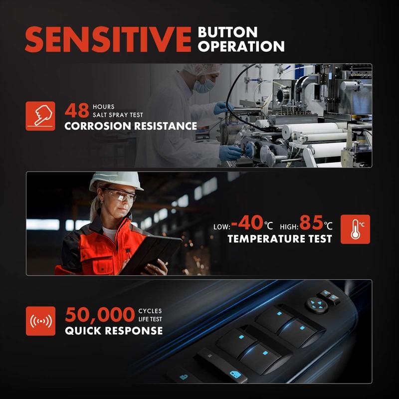 A-Premium Power Window Switch Compatible with Honda Civic 2006-2011, Front