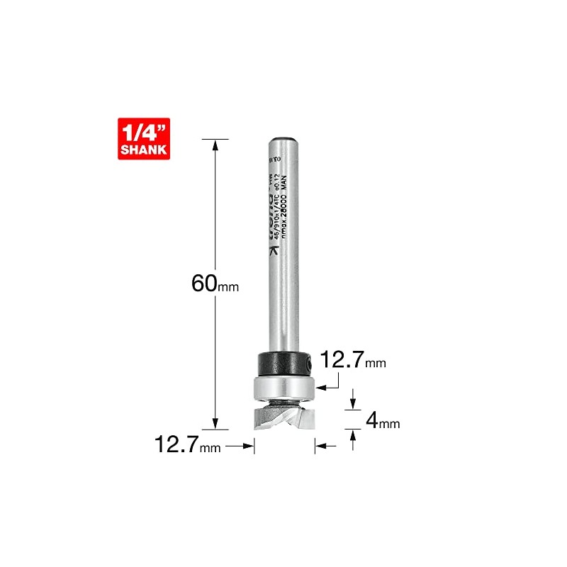 Trend Professional Guided Profiler, 12.7mm Diameter x 4mm Cut, 1/4