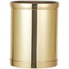 Kraftware Mylar Round Waste Basket, 11", Polished Brass Color