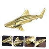 Ciieeo 3pcs Brass Craft Shark Decor Shark Shaped Desktop Decoration