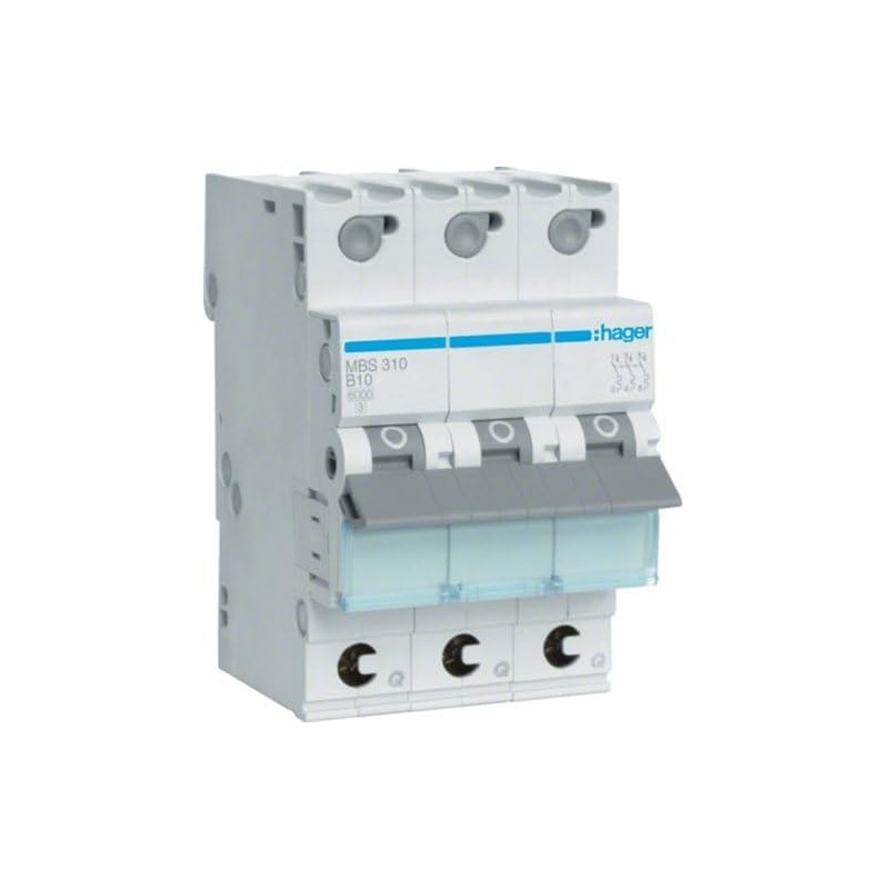 Hager MBS310 B-Type 3P 3 Module (S) Circuit Breaker –