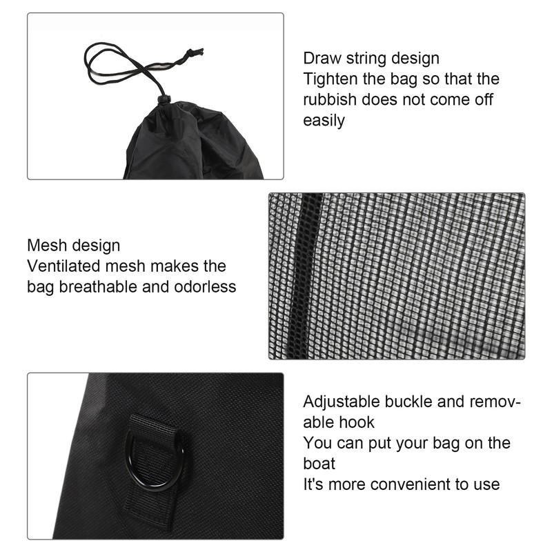 Boat Trash Bag Ventilated Mesh Wear Proof Large Capacity Foldable