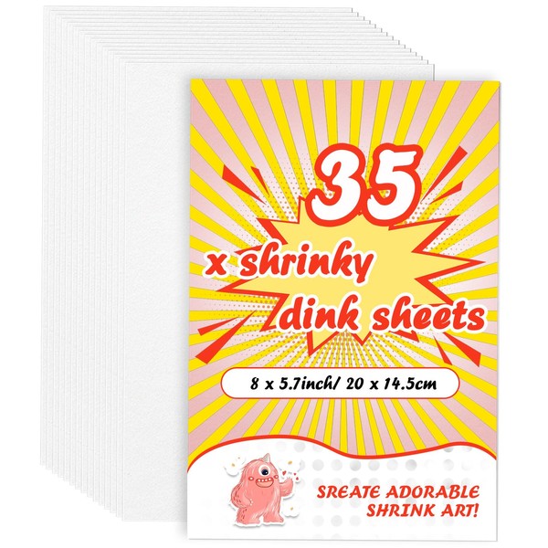 35PCS Shrink Plastic Sheets for Crafts Heat Shrink Paper,Shrinky Dink