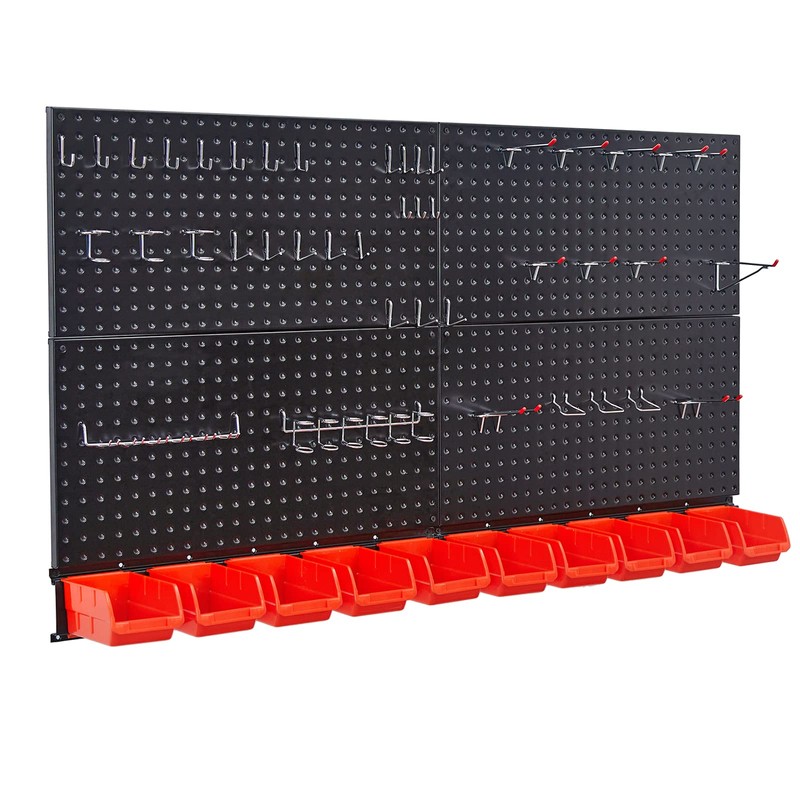 Ultrawall Pegboard Wall Organizer, Black Metal Pegboard Panels, Garage Storage