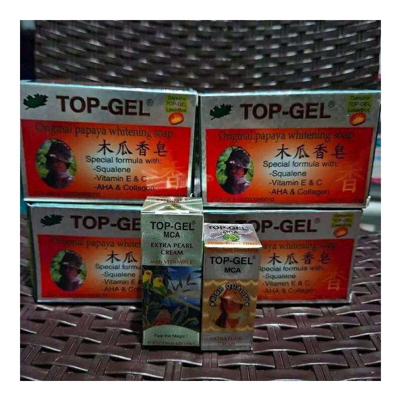 top gel soap papaya whitening 135g