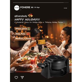 Waffle Maker, 1400W Double Belgian Waffle Iron 180° Flip, 8 Slices in 3 Mins, Rotating & Nonstick Plates, Anti-Scald, Removable Drip Tray Easy to Clean, Cool Touch Handle, Space-Saving Storage(Black)