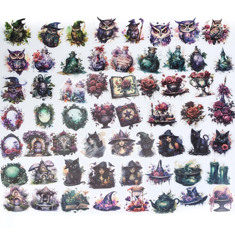 WANDIC 120 Pieces Gothic Style Stickers, 6 Styles Scrapbook Stickers