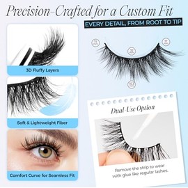 LASHVIEW Pestañas autoadhesivas, 5 pares de pestañas postizas autoadhesivas de ojo de gato, reutilizables, aspecto natural, pestañas a presión, sin ne