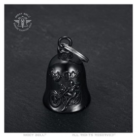 MOCY BELL - Clochette Moto Lady Biker Guardian Gremlin Mocy Bell Acier Stainless Steel Black