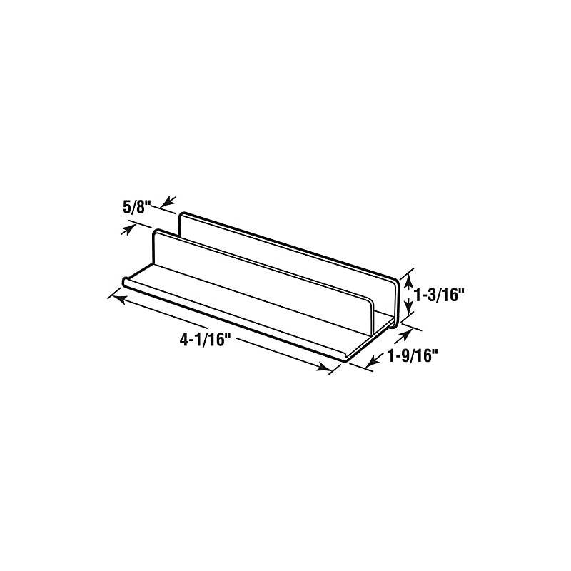 Prime-Line M 6221 Sliding Shower Door Bottom Guide, 5/8 In.