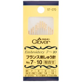 Clover 57-070 French Embroidery Needles, Assorted No. 7-10, Pack of 12