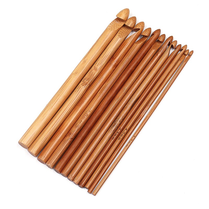 Aeelike Crochet Hook Sets for Beginners, Lightweight Bamboo Crochet Hook