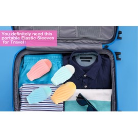 Volnamal Luggage Leak Proof Elastic Cover 4 Pack Travel Organizer Cover, Reusable Toiletry Accessories Pink