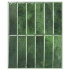 LONGKING 10-Sheet Green Peel and Stick Backsplash for Kitchen Wall, Kitchen Backsplash Tiles, Wall Tiles, 11.4" x 9"